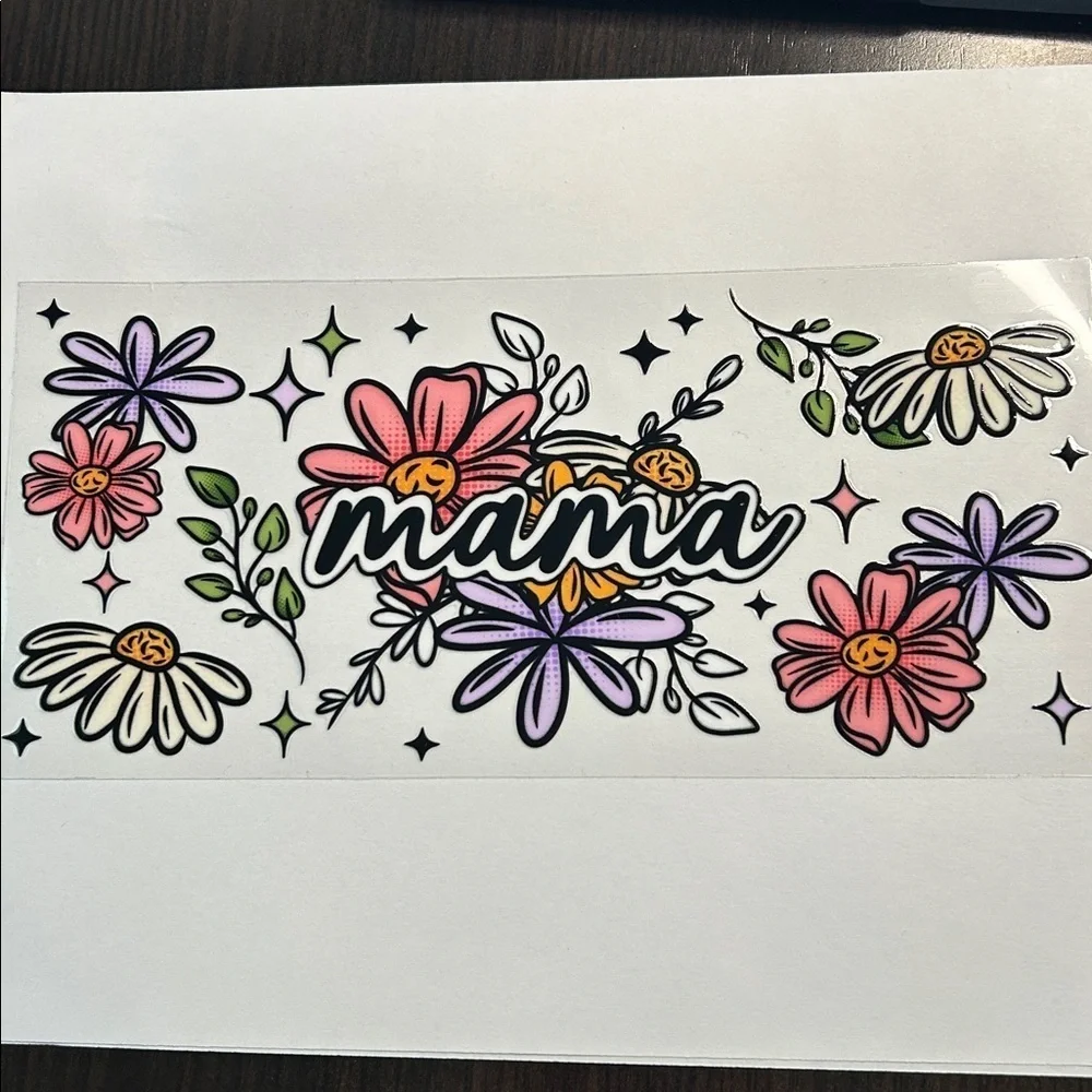 Mama Floral Cup Decal 171